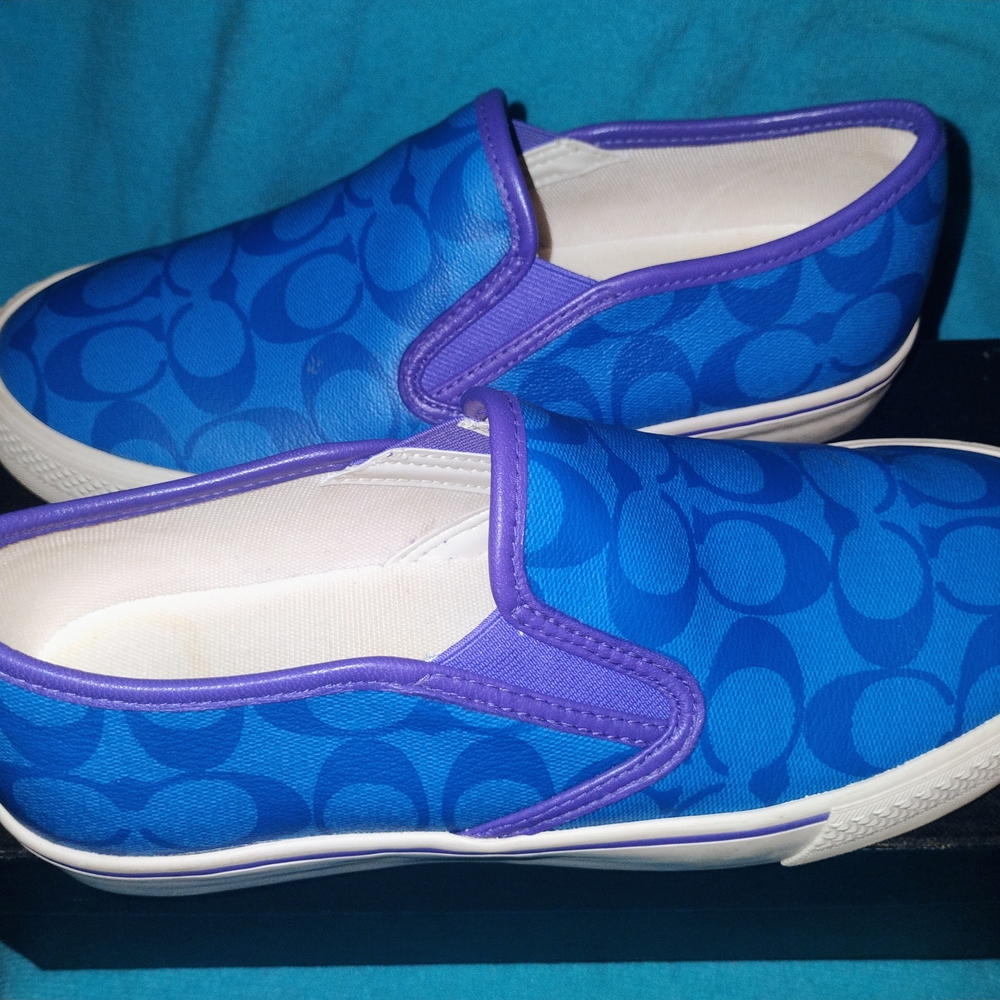 Coach Blue and Purple Slip-On Loafers